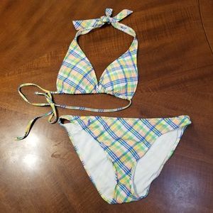 Ralph Lauren madras swim bikini M/XS